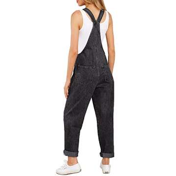 GRAPENT Womens Overall Jumpsuit Womens Overall Women Bib Overalls Baggy Overalls for Women Cotton Overalls Vintage Overalls Color Iconic Black Size Large Size 12 Size 14