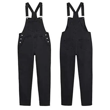 GRAPENT Womens Overall Jumpsuit Womens Overall Women Bib Overalls Baggy Overalls for Women Cotton Overalls Vintage Overalls Color Iconic Black Size Large Size 12 Size 14