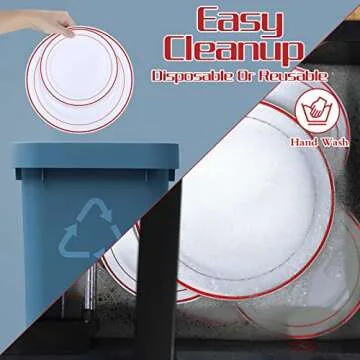 Patelai 50 Pcs Plastic Plates with Rim 10.25", 7.5" Disposable Dinnerware Set for 25 Guests Heavy Duty Disposable Dinner Plates for Party Wedding Graduation Christmas(Red Rim)