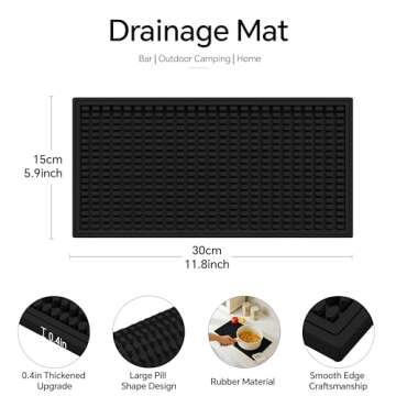 Durable Non-Slip 2 Pack Bar Mat for Home and Outdoor Use