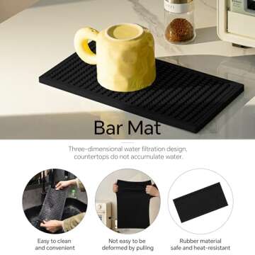 Durable Non-Slip 2 Pack Bar Mat for Home and Outdoor Use