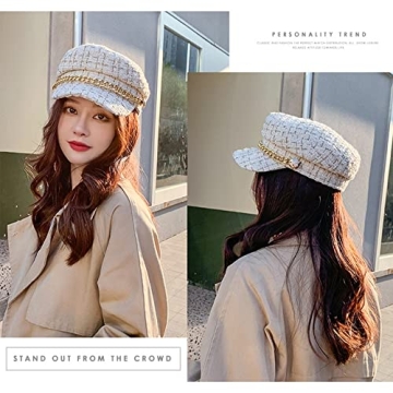 Stylish Tweed Newsboy Cap for Women - Adjustable & Chic