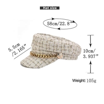 Stylish Tweed Newsboy Cap for Women - Adjustable & Chic