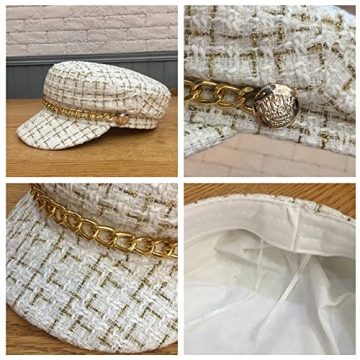 Stylish Tweed Newsboy Cap for Women - Adjustable & Chic