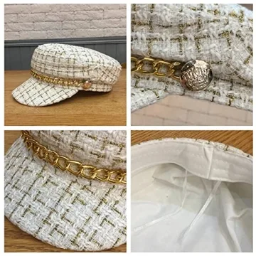 Stylish Tweed Newsboy Cap for Women - Adjustable & Chic
