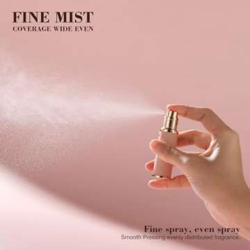 Kuangre Perfume Travel Refillable Bottle, Tsa Approved 5ml Perfume Atomizer Bottle, Portable Size Sprayer Bottle Luxurious Pocket Perfume Dispenser Pump Transfer Tool for Women Men Travel Accessories.