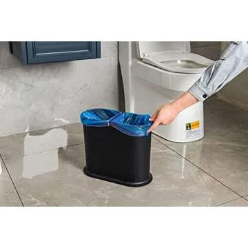 KLGO Slim Plastic Trash Can with Lid - 10L Waste Basket