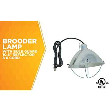 Woods 0165 Brooder Lamp with Bulb Guard & 6 Foot Cord