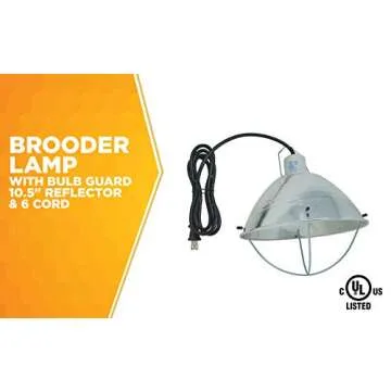 Woods 0165 Brooder Lamp with Bulb Guard & 6 Foot Cord