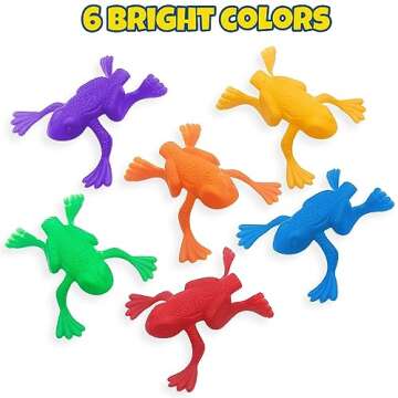 ArtCreativity Jump n Leap Frog Toy - 144 Pack of 2 Inch Assorted Colors, Cool Jumping Plastic Frogs for Kids - Vibrant Color Variety - Fun Party Favors, Goody Bag Fillers