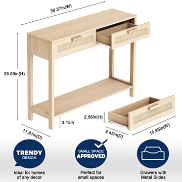 Stylish CREATIVELAND Console Table with 2 Drawers