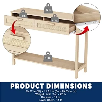 Stylish CREATIVELAND Console Table with 2 Drawers