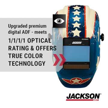 Jackson Safety HLX 100 Welding Hood - Ultra Lightweight Auto Darkening Welding Helmet with Insight D...
