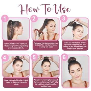 Women's Hair Bun Maker French Twist Hair Fold Wrap Snap by Andlane (1 Brown, 1 Light Brown)