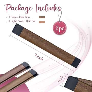 Women's Hair Bun Maker French Twist Hair Fold Wrap Snap by Andlane (1 Brown, 1 Light Brown)