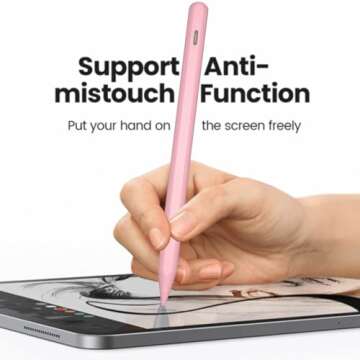 Stylus Pen for Apple iPad 13/12.9/11-inch, iPad Air M2 2024 for 13/11-inch, iPad Pro Pencil 3/4/5/6th Generation, iPad 10th-6th Gen, Compatible (2018-2024) with Fast Charging & Palm Rejection