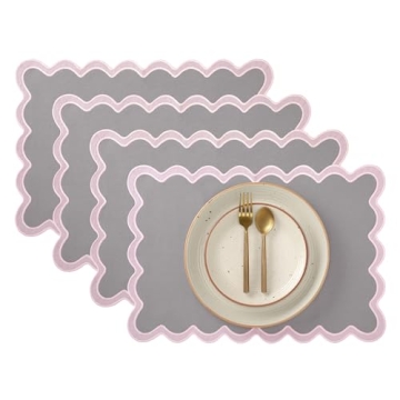 Folkulture Placemats Set of 4, 13 x 19 Inches 100% Cotton Woven Place Mats or Heat Resistant Table M...