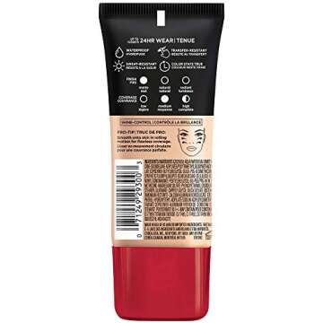 L'Oreal Paris K1828700 Infallible Pro-Matte Liquid Longwear Foundation Makeup, 102 Shell Beige, 1 Fl...