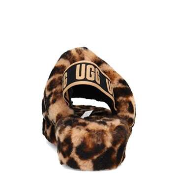 UGG Women's Fluff Yeah Slide Panther Print Slipper, Butterscotch, 9