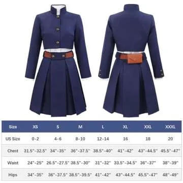 DAZCOS Women's Anime Cosplay Costume US Size Uniform Outfit with Belt Waist Bag (Small)