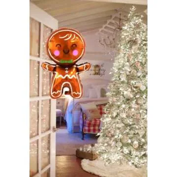 32.5" Gingerbread Man Christmas Foil Balloons - 6pcs