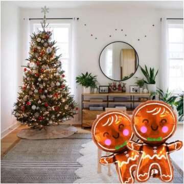 32.5" Gingerbread Man Christmas Foil Balloons - 6pcs