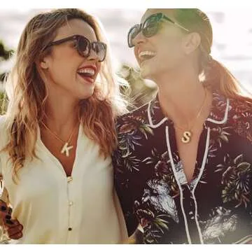 Turandoss Gold Bubble Letter Necklace for Stylish Women