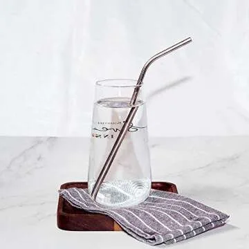 Mcool 8Packs 4 Wide 2 Skinny Silicone Straws 2Pcs Extra Long Stainless Steel Straws for 30 oz Tumber Yeti/Rtic- +3 Brushes+1 Red Storage Pouch