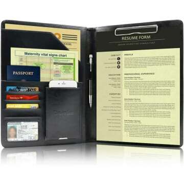 Darolin Premium Business Padfolio - Resume & Document Organizer