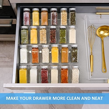 Premium Acrylic 4-Tier Spice Drawer Organizer for Kitchen