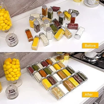 Premium Acrylic 4-Tier Spice Drawer Organizer for Kitchen