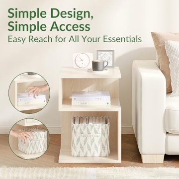 ODIKA Tokyo Minimalist 3 Tier End Table - Stylish and Compact