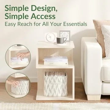 ODIKA Tokyo Minimalist 3 Tier End Table - Stylish and Compact