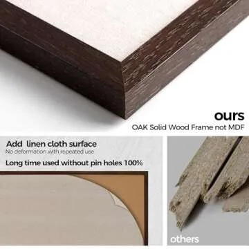 Fun Memories Cork Board Bulletin Board for Office, 24" x 36" Oak Wooden Framed Corkboard, Wall Mounted Notice Pin Board for School Home & Office, Dark Walnut