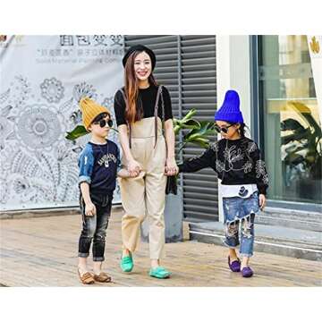 PPXID Girls Boys Suede Leather Slip-on Loafers Comfort Moccasin Casual Boat Shoes Uniform Dress Shoes-Black 6.5 US Size