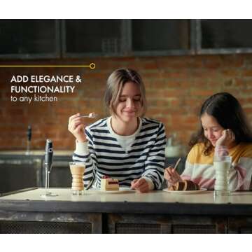 Handheld Milk Frother for Coffee – Stainless Steel Coffee Frother Electric Drink Mixer & Matcha Wh...