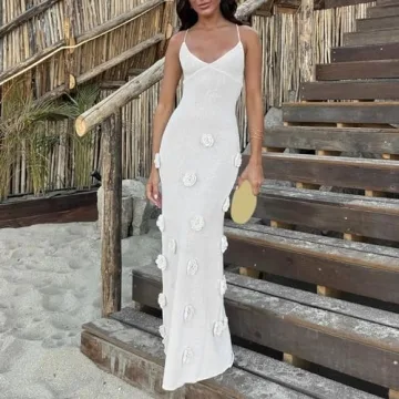 Faretumiya Crochet Maxi Dress - Versatile Beach Cover Up