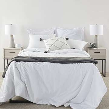 Nourison 22" Light Grey Natural Concrete Table Lamp, Modern, Industrial, Transitional Design for Bedside Table, Living Room, Home Office, Dining, Entryway