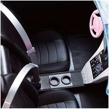 Barbie Toy Car, Bright Pink Doll-Sized Convertible with 2 Seats, Seatbelts & Rolling Wheels, Realistic Details