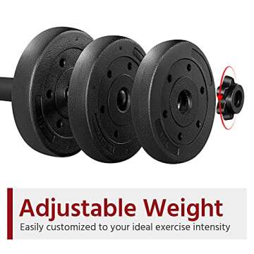 Yaheetech 44 LB Adjustable Dumbbell Weight Set Free Weight Set for Men & Women Home Gym Office Exercise and Fitness Equipment Workout Body Building Training Black