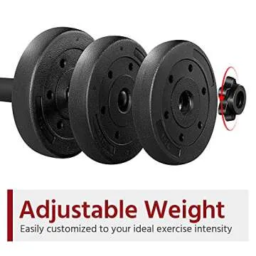 Yaheetech 44 LB Adjustable Dumbbell Weight Set Free Weight Set for Men & Women Home Gym Office Exercise and Fitness Equipment Workout Body Building Training Black