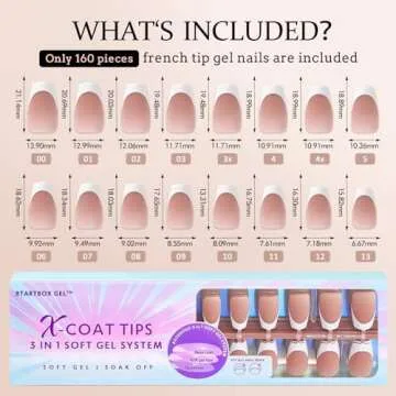 BTArtboxnails French Tip Press on Nails - Fake Nails Brown Short Coffin XCOATTIPS, No Need to File Gel Nail Tips for Nail Art Easy DIY Valentines Day Gift