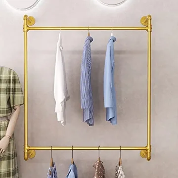 MaiRHK Gold Heavy Duty Clothes Garment Rack for Home & Retail