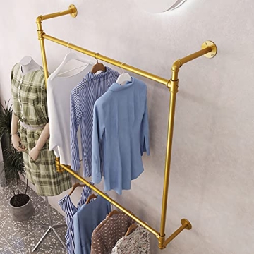 MaiRHK Gold Heavy Duty Clothes Garment Rack for Home & Retail