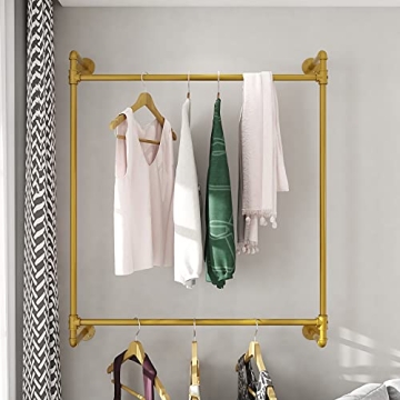 MaiRHK Gold Heavy Duty Clothes Garment Rack for Home & Retail