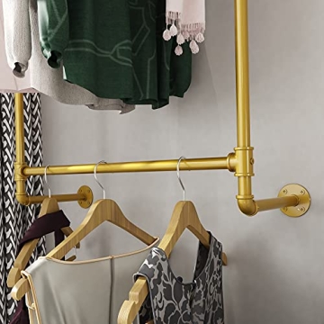 MaiRHK Gold Heavy Duty Clothes Garment Rack for Home & Retail