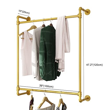 MaiRHK Gold Heavy Duty Clothes Garment Rack for Home & Retail