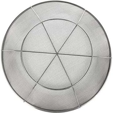 Large Fine Mesh Strainer for Kitchen - Metal Stainless Steel Colander for Rice, Pasta, Quinoa, Yogurt (11x4 In)