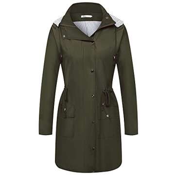 Twinklady Rain Jacket Women Windbreaker Striped Climbing Raincoats Waterproof Lightweight Outdoor Hooded Trench Coats