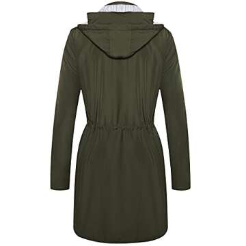 Twinklady Rain Jacket Women Windbreaker Striped Climbing Raincoats Waterproof Lightweight Outdoor Hooded Trench Coats